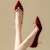 (W) EXULL Q 6cm 'Pointed Toe Berwarna Merah Baldu dan Mutiara Stiletto' 1315001510