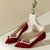(W) EXULL Q 6cm 'Pointed Toe Berwarna Merah Baldu dan Mutiara Stiletto' 1315001510