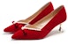 (W) EXULL Q 6cm 'Pointed Toe Berwarna Merah Baldu dan Mutiara Stiletto' 1315001510