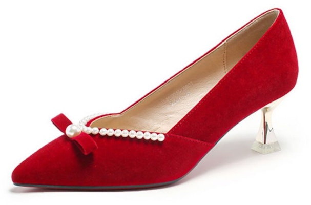 (W) EXULL Q 6cm 'Pointed Toe Berwarna Merah Baldu dan Mutiara Stiletto' 1315001510 Lookbook (W) EXULL Q 6cm 'Pointed Toe Berwarna Merah Baldu dan Mutiara Stiletto' 1315001510