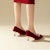 (W) EXULL Q 6cm 'Pointed Toe Berwarna Merah Baldu dan Mutiara Stiletto' 1315001510