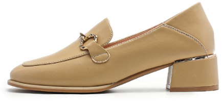 (Women) Exull Q 'Apricot Low-Cut Chunky Heel Pumps' 7315102181 (Women) Exull Q 'Apricot Low-Cut Chunky Heel Pumps' 7315102181