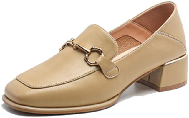 (Women) Exull Q 'Apricot Low-Cut Chunky Heel Pumps' 7315102181 Order (Women) Exull Q 'Apricot Low-Cut Chunky Heel Pumps' 7315102181