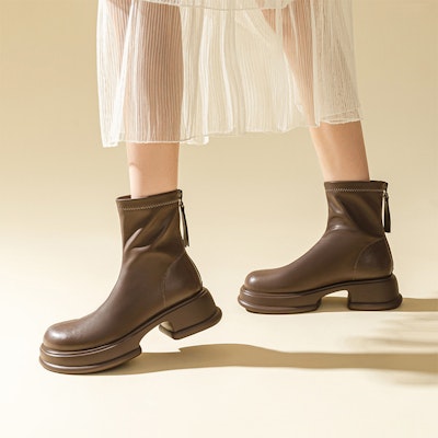 (W) 엑설Q '레트로 살구색 앵클부츠' (Exull Q 'Retro Salgusaek Ankle Boots') 1218630882 1