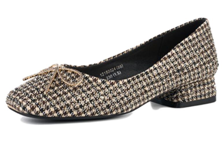 (Women) Exull Q 'Apricot Rhinestone Chunky Heel' 1215002481