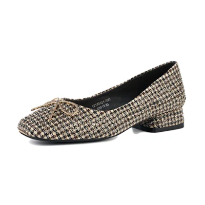 (W) Exull Q 'Apricot Rhinestone Chunky Heel'