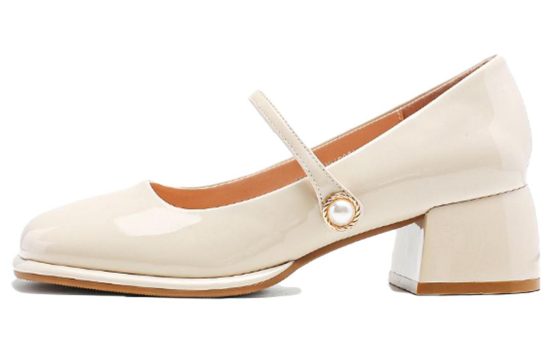 Buy (W) 엑설Q 베이지 블록힐 펌프스 (Exull Q 베이지 블록힐) 7315001871