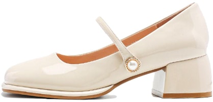 (Women) Exull Q 'Beige Block Heel Pumps' 7315001871 (Women) Exull Q 'Beige Block Heel Pumps' 7315001871