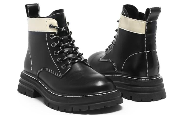 Lookbook (W) Exull Q 'Sepatu Boot Ujung Bulat Blok Warna Gaya Inggris Hitam' 1218654660