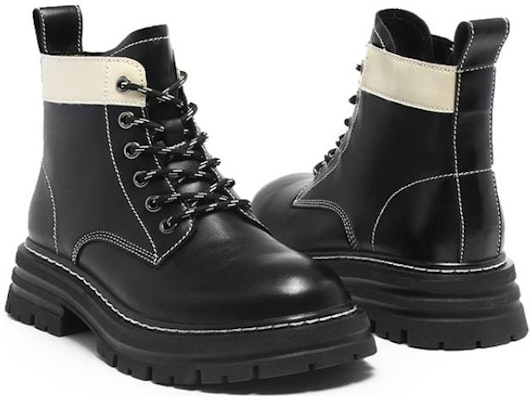 (W) Exull Q 'Sepatu Boot Ujung Bulat Blok Warna Gaya Inggris Hitam' 1218654660 Lookbook (W) Exull Q 'Sepatu Boot Ujung Bulat Blok Warna Gaya Inggris Hitam' 1218654660
