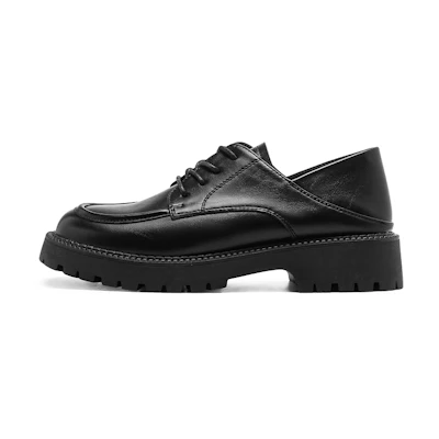 (W) Exull Q 'Black British Style Round Toe Lace-up Casual'
