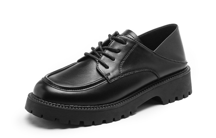 Lookbook (W) Exull Q 'Estilo Británico Negro Punta Redonda Cordones Casual' 1315104260