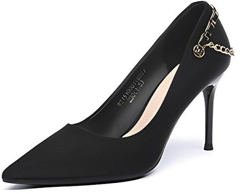 (Women) EXULL Q 'Black Chain Pointed Toe Stiletto Heels' 1215000160 Buy (Women) EXULL Q 'Black Chain Pointed Toe Stiletto Heels' 1215000160