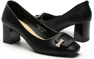 Order (W) EXULL Q 'Tacones Altos Gruesos de Moda Cómodos 6cm Negro' 1315000760