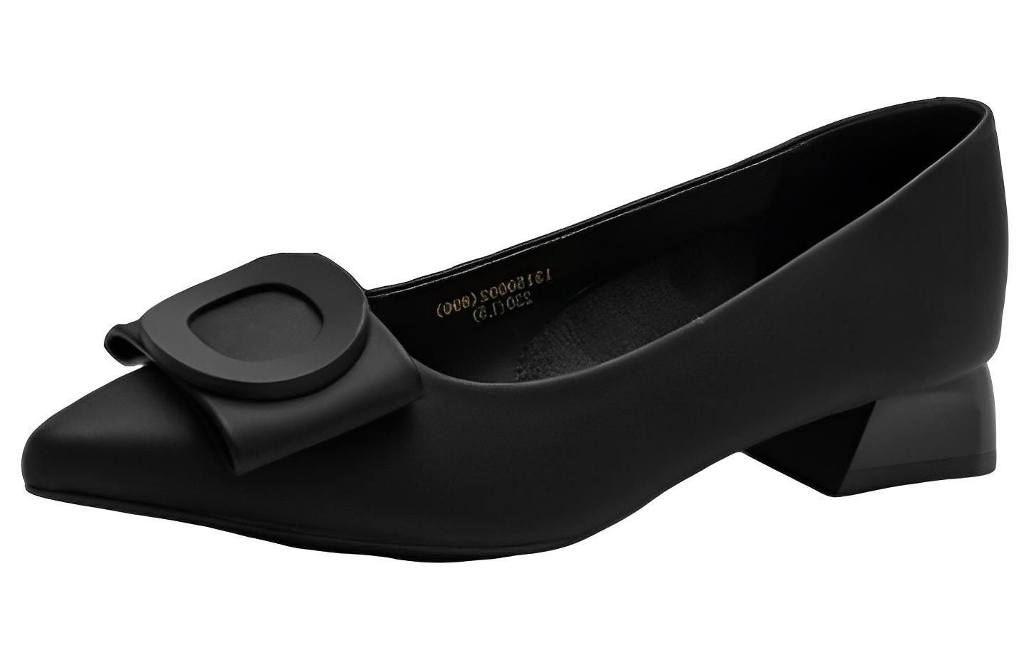 (Women) Exull Q 'Black Low Heel Pointed Toe Slip-On' 1315000260