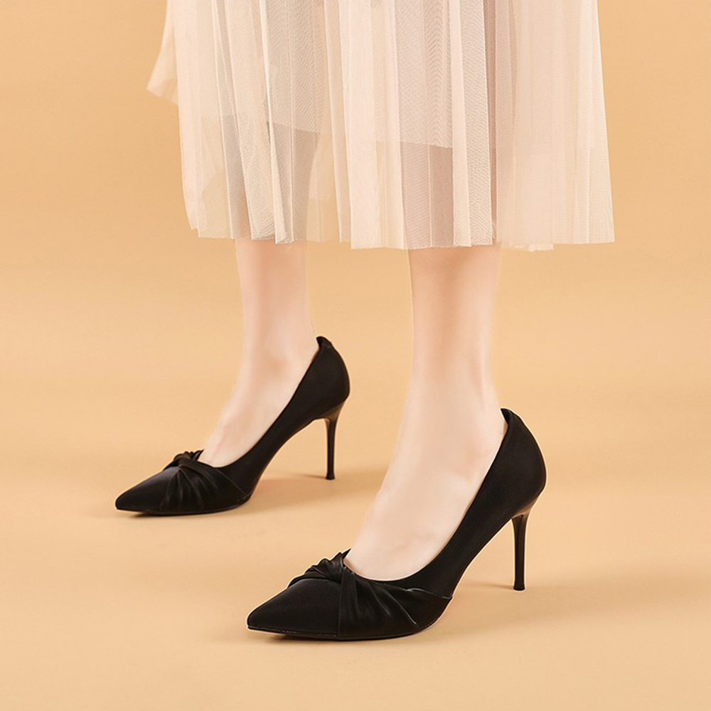 Shop (W) (女性用) Exull Q「ブラック ポインテッドトゥ スティレット」1215000360 1215000360