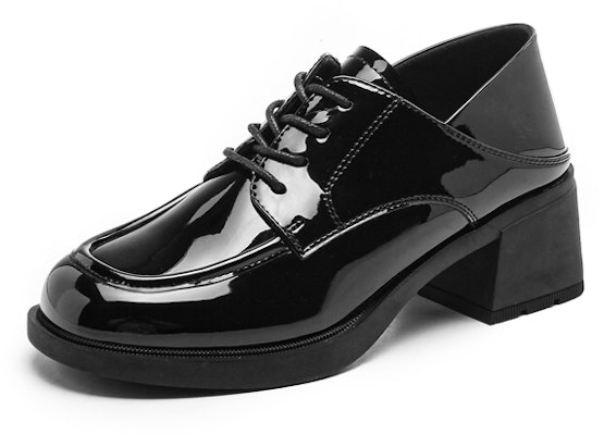 (Women) Exull Q 'British Round Toe Lace-Up High Heel Black' 1315104160 Order (Women) Exull Q 'British Round Toe Lace-Up High Heel Black' 1315104160