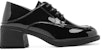 (W) Exull Q 'Kasut Tumit Tinggi Hitam British Bertali Toe Bulat' 1315104160