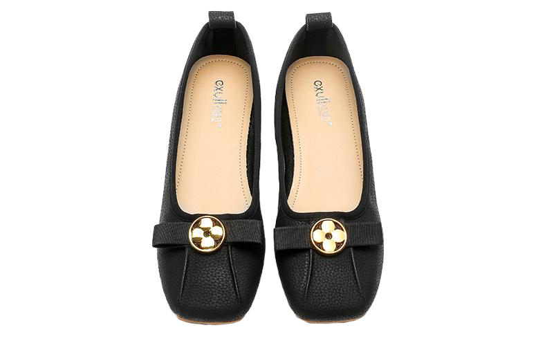 (W) Exull Q 'Gentle Black Square Toe Flats' 圖 3