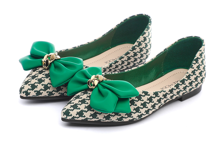 (W) Exull Q 'Green Bow Tie Pointed Toe Flats' 圖 3