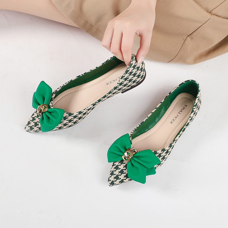 (W) Exull Q 'Green Bow Tie Pointed Toe Flats' 圖 8
