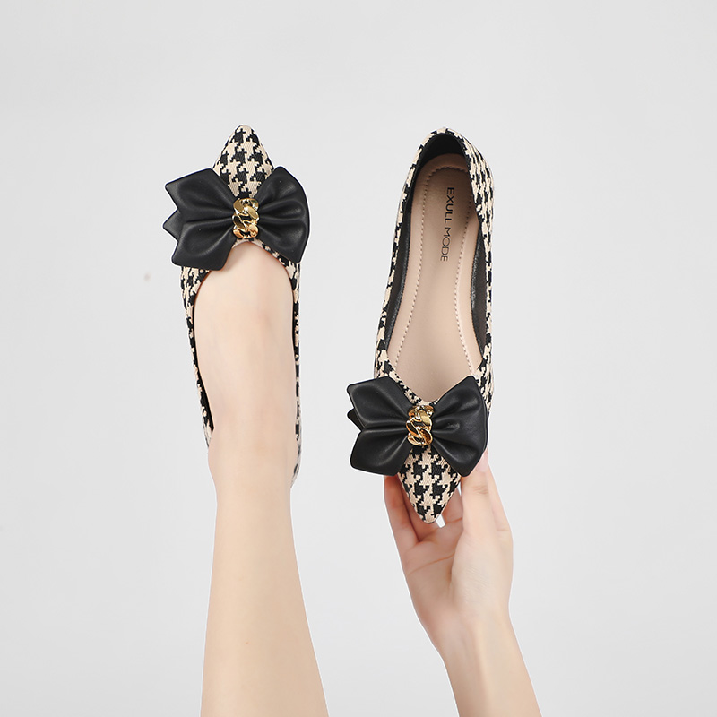 (W) Exull Q 'Houndstooth Bow Pointed Toe Flats' 圖 19