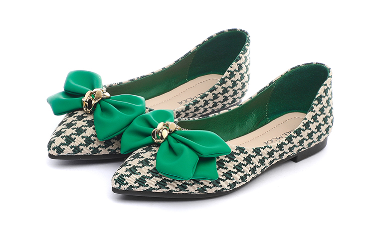 (W) Exull Q 'Houndstooth Bow Pointed Toe Flats' 圖 3