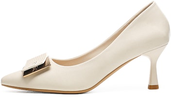 (Women) Exull Q 'Ivory Pointed Toe Stiletto Pumps' 1315001871 (Women) Exull Q 'Ivory Pointed Toe Stiletto Pumps' 1315001871