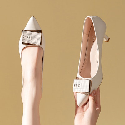 (Women) Exull Q 'Ivory Pointed Toe Stiletto Pumps' 1315001871 4
