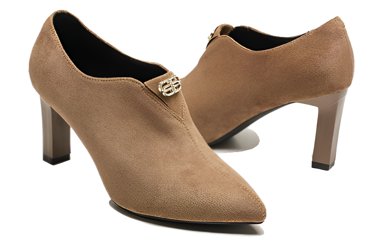 Order (Women) Exull Q 'Khaki Suede Pointed High Heels' 1018300882