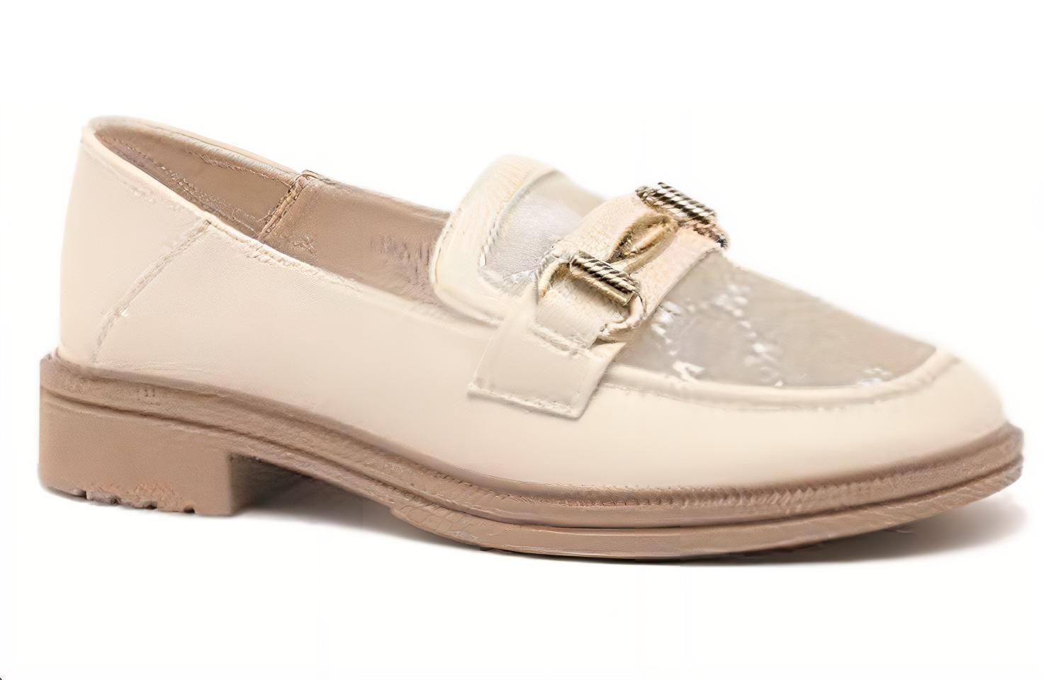 Order EXULL 依思Q 牛皮布其他 金屬扣透氣 休閒單鞋 女款 米白色