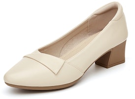 (W) EXULL Q レディース「ポインテッドトゥ ブラック チャンキーヒール」73170034 73170034 6