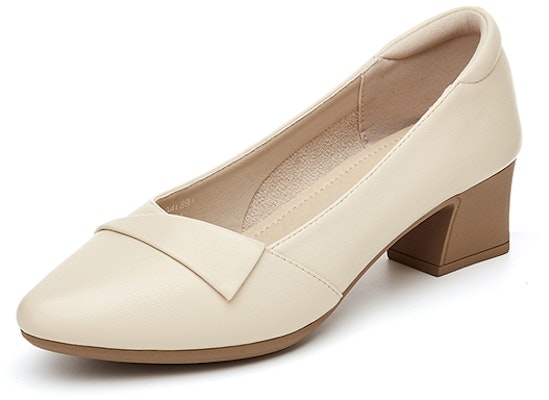 (Women) EXULL Q 'Pointed Toe Black Chunky Heel' 73170034 6