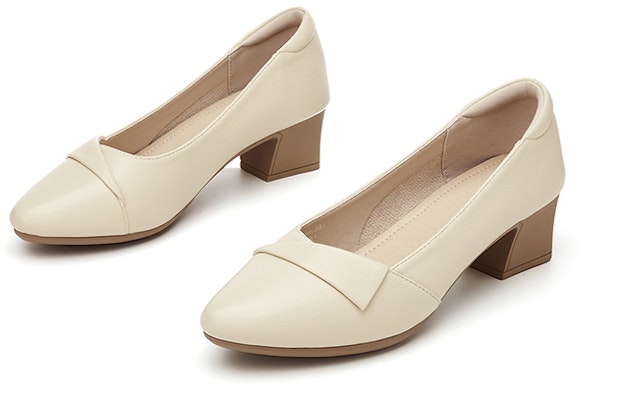 (Women) EXULL Q 'Pointed Toe Black Chunky Heel' 73170034 7