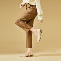 (W) EXULL Q レディース「ポインテッドトゥ ブラック チャンキーヒール」73170034 73170034 9