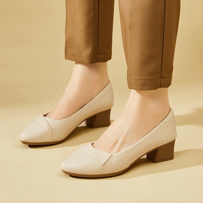 (Women) EXULL Q 'Pointed Toe Black Chunky Heel' 73170034 11