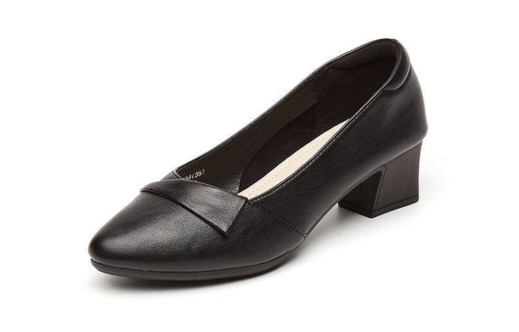 Order (W) EXULL Q 'Tacón Grueso Negro de Punta Fina' 73170034