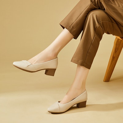(Women) EXULL Q 'Pointed Toe Black Chunky Heel' 73170034 13