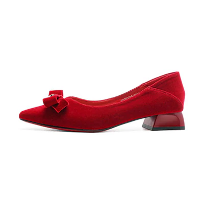 (W) EXULL Q 'Red Bow Tie Pointed High Heels'