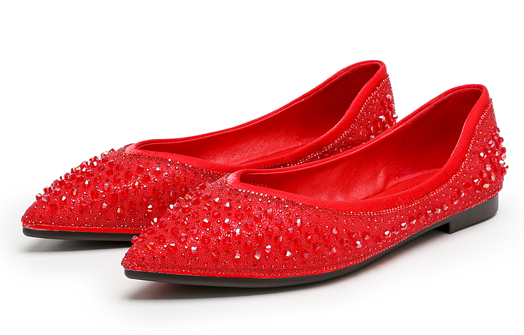 Order (W) Exull Q 'Rhinestone Merah Sequin Pointed Flat' 1217002910