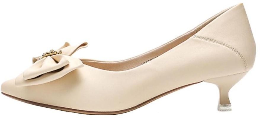 (Women) Exull Q 'Ribbon Cat Heel - Cream' 1217011271 Buy (Women) Exull Q 'Ribbon Cat Heel - Cream' 1217011271