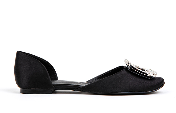 (W) Exull Q 'Satin Rhinestone Buckle Flats' 圖 2