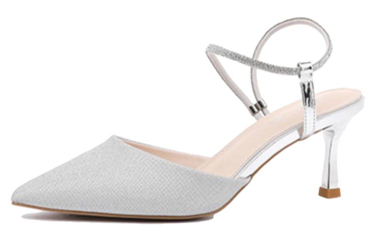 Order (W) EXULL Q 'High Heels Kulit Perak Berkilau Ujung Lancip' 1216300502