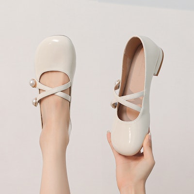 (Women) Exull Q 'Sweet Versatile Fashion Round Toe Leather Flats' 73170001 1