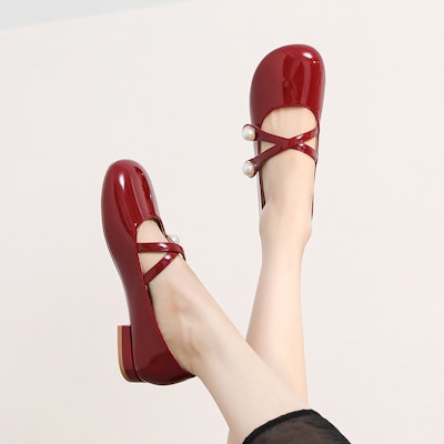 (Women) Exull Q 'Sweet Versatile Fashion Round Toe Leather Flats' 73170001 2