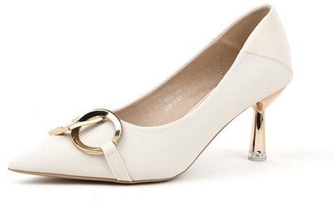 (W) Exull Q Beige Stiletto Kulit Timbul Metallic Toe Runcing 1215000771 Buy (W) Exull Q Beige Stiletto Kulit Timbul Metallic Toe Runcing 1215000771