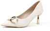 Buy (W) Exull Q Beige 'Stiletto Hujung Runcing Kulit Terukir Metalik' 1215000771