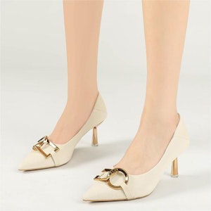 (W) Exull Q Beige Stiletto Kulit Timbul Metallic Toe Runcing 1215000771 Lookbook (W) Exull Q Beige Stiletto Kulit Timbul Metallic Toe Runcing 1215000771