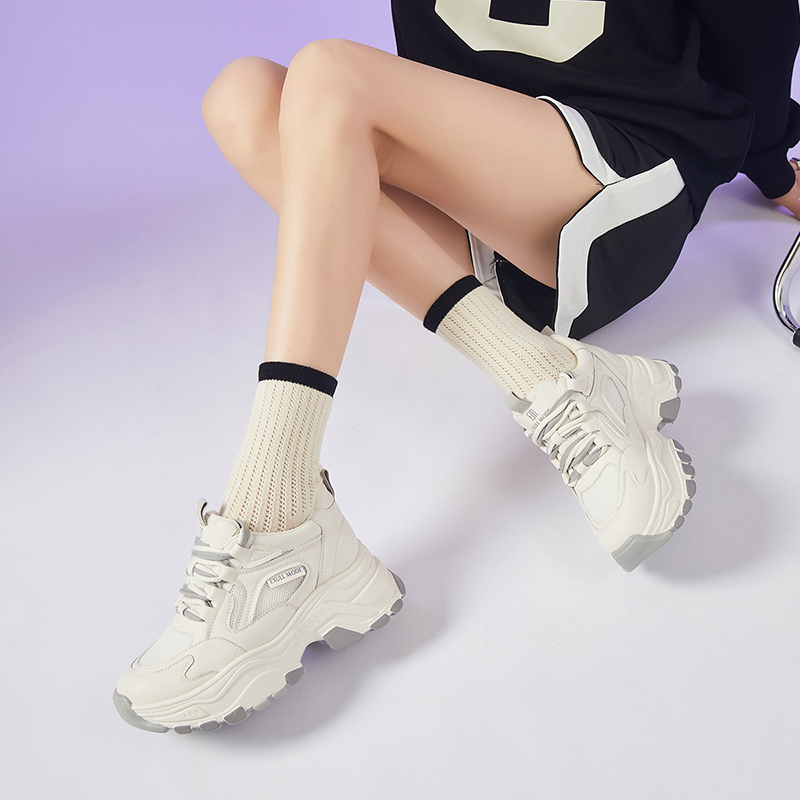 Details for (W) Exull Q Fabric Chunky Sole Rendah 'Beige Dad Shoe' 1317700771