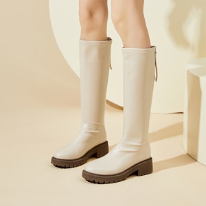 (W) Exull Q Sepatu Boot Platform Tinggi dengan Ritsleting 'Sol Tebal Fashion' 1318800971 11